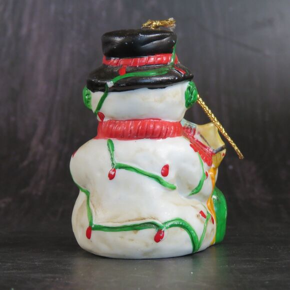Lot of 8 Vintage Christmas Tree Ornaments Snowman Stocking Penguin Mouse Ceramic - Picture 9 of 16